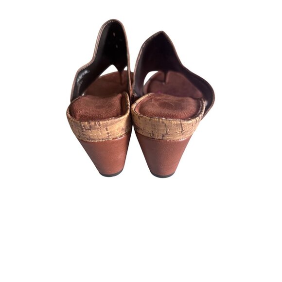 Aerosoles The Flight brown wedge thong sandals size 8.5 - Picture 5 of 6